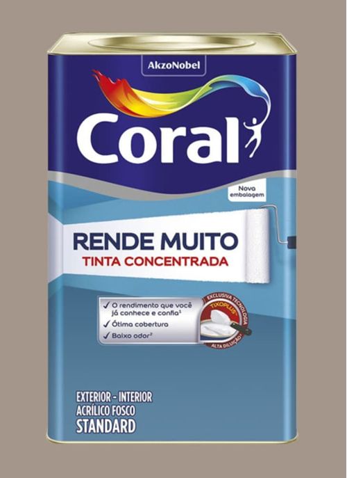 Tinta Standard Acrílica Fosco Rende Muito Mad. Acinzentada 16L Coral