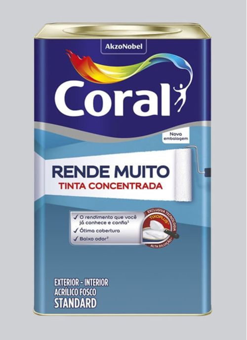 Tinta Standard Acrílica Fosco Rende Muito Cinza Alpino 16L Coral