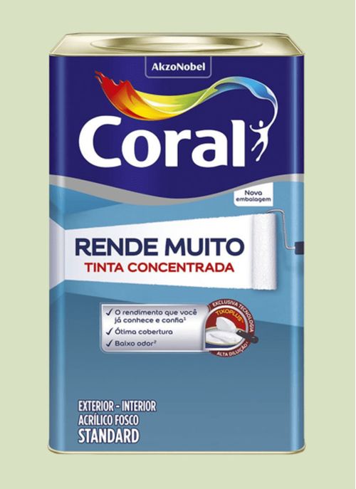 Tinta Standard Acrílica Fosco Rende Muito Capim Limão 16L Coral