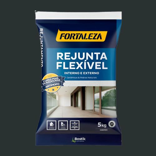 Rejunte Flexível Cerâmica Preto 5kg Fortaleza