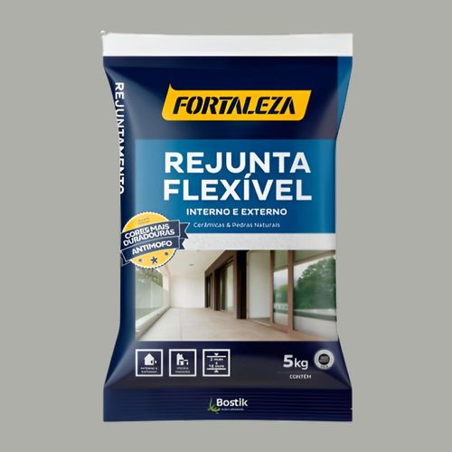 Rejunte Flexível Cerâmica Cinza 5kg Fortaleza