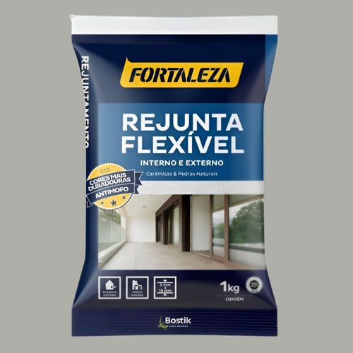 Rejunte Flexível Cerâmica Cinza 1kg Fortaleza