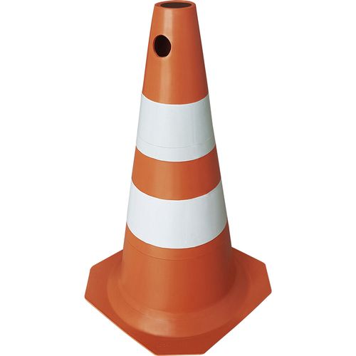 Cone de Sinalização 50cm Pvc Laranja e Branco