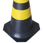 Cone-de-Sinalizacao-50cm-Pvc-Preto-e-Amarelo