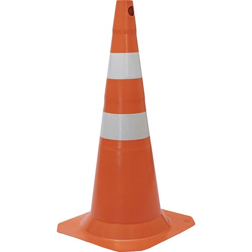 Cone de Sinalização Fit 75cm Polipropileno Laranja e Branco