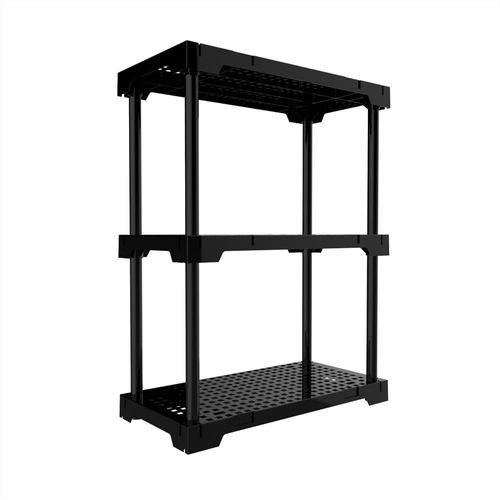 Estante Plástica Poly Eco3 - 3 Prateleiras Preto 70x35X86cm