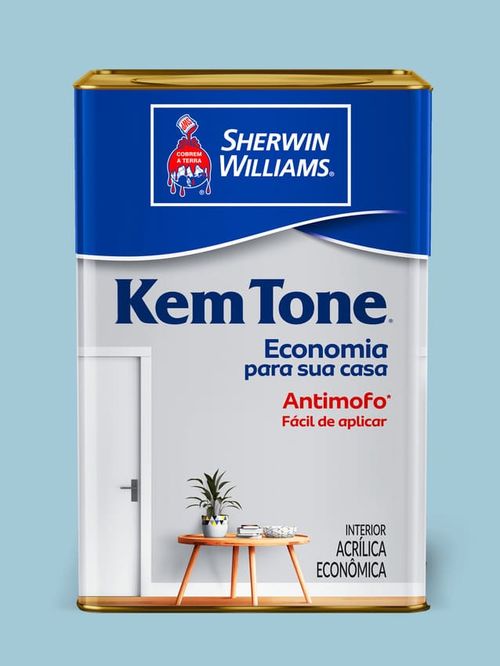 Tinta Econômica Acrílica Fosco Kemtone Azul Céu 18L