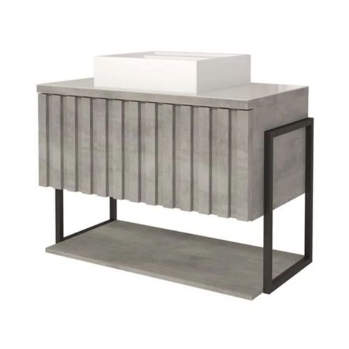 Gabinete para Banheiro Frise Metalon Cimento 85cm