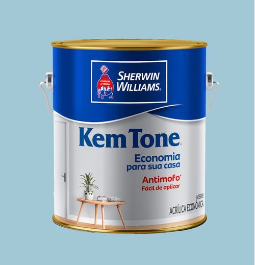 Tinta Econômica Acrílica Fosco Kemtone Azul Céu 3,6L