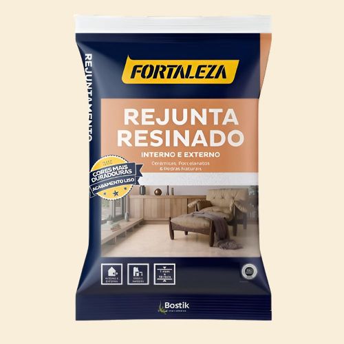 Rejunte Resinado Porcelanato Creme 1kg Fortaleza