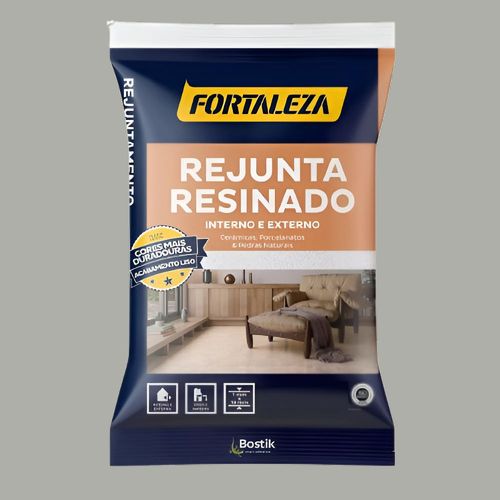 Rejunte Resinado Porcelanato Cinza 1kg Fortaleza