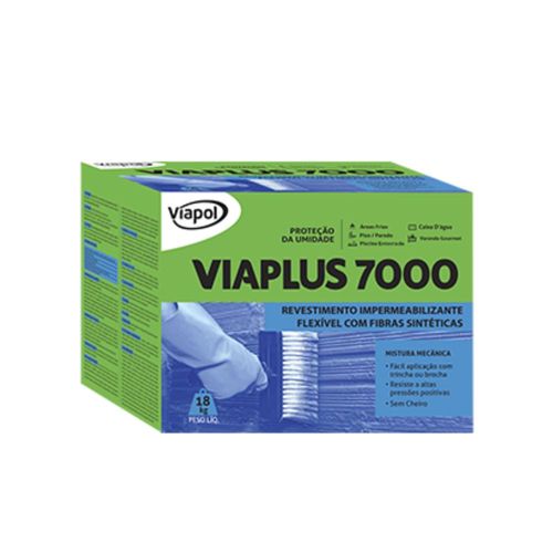 Argamassa Impermeabilizante Flexível Fibras Viaplus 7000 18Kg Viapol