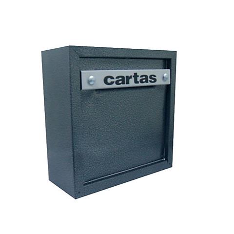 Caixa de Correio Chapa Gradil 9,5x22x22cm Alumínio Preto