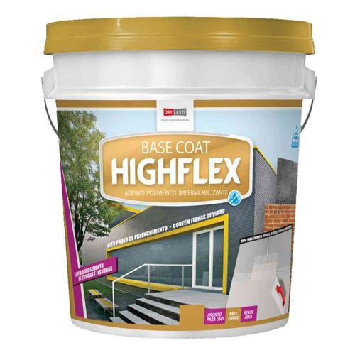 Base Coat Cimentícia Anti Trinca Highflex Branca 4Kg Drylevis