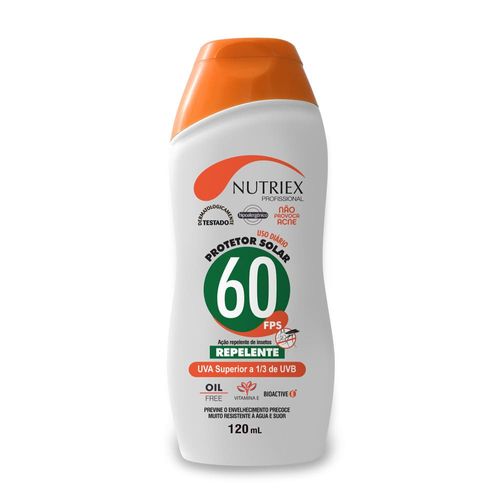 Protetor Solar FPS 60 com Repelente 120ml Nutriex Profissional