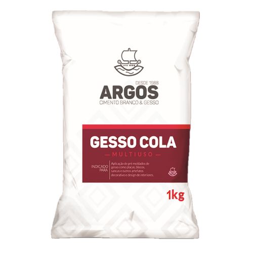 Gesso Cola Multiuso Branco 1Kg Argos