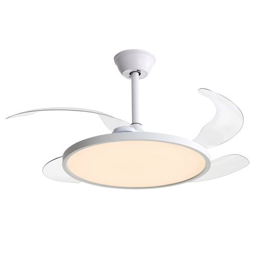 Ventilador de Teto Lótus Branco LED Controle Remoto Bivolt