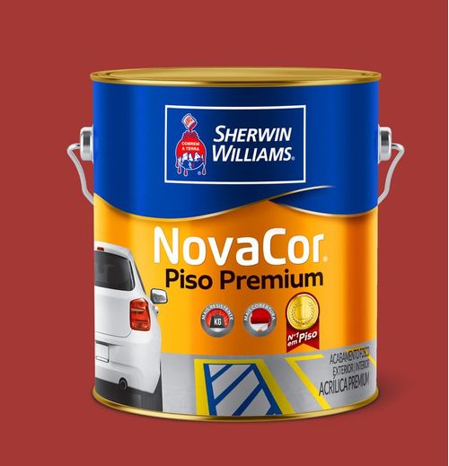 Tinta Premium Acrílica Fosco Novacor Piso Vermelho Segurança 3,6L