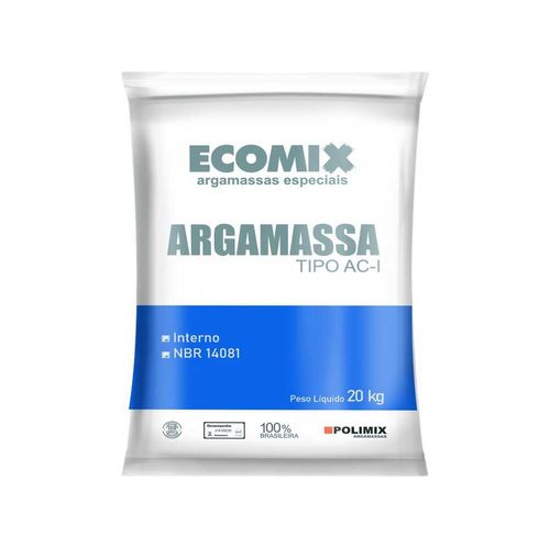 Argamassa Interna ACI Flexível Cinza 20kg Ecomix