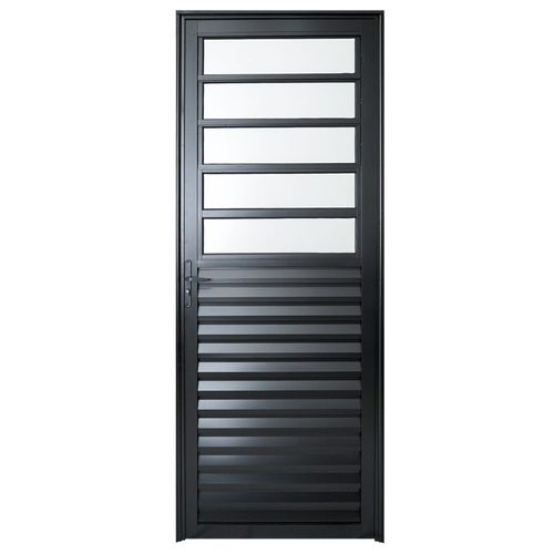 Porta Basculante Vidro Boreal Alumínio Preto Direito 210x80cm