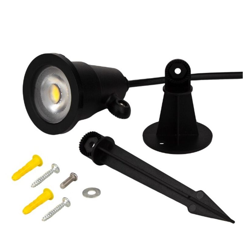 Espeto-para-Jardim-Polipropileno-Preto-LED-5W-400-Lumens-Luz-Verde