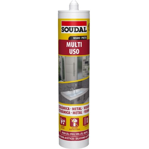 Silicone Acético Multiuso Preto 270g Soudal