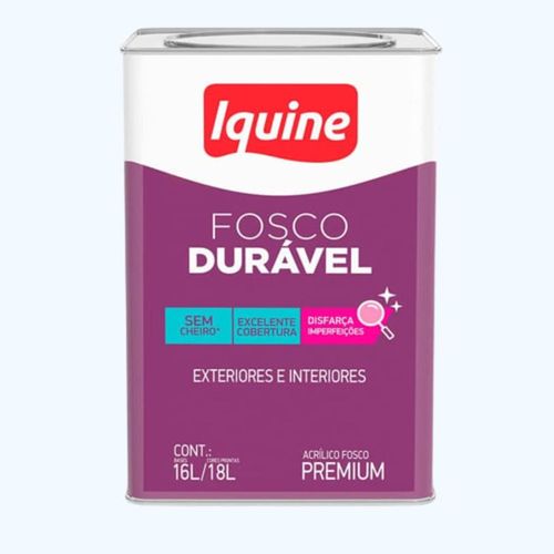 Tinta Premium Acrílica Fosco Durável Branco Neve 18L Iquine