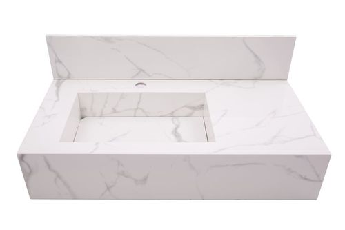 Bancada de Porcelanato para Banheiro 80x40cm BR Marmorizado Calacata