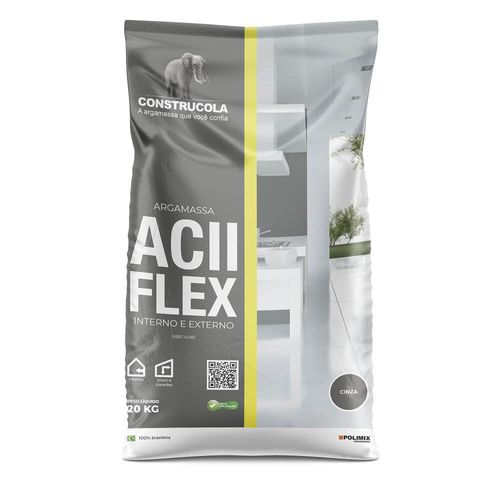 Argamassa Interna/Externa ACII Flexível Cinza 20kg Construcola