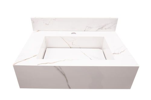 Bancada de Porcelanato para Banheiro 60x40cm BR Marmorizado Calacata