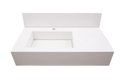 Bancada de Porcelanato para Banheiro 80x40cm Branco Liso