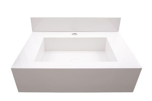 Bancada de Porcelanato para Banheiro 60x40cm Branco Liso