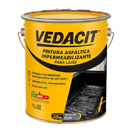 Pintura Asfáltica Impermeabilizante para Lajes 20Kg Vedacit