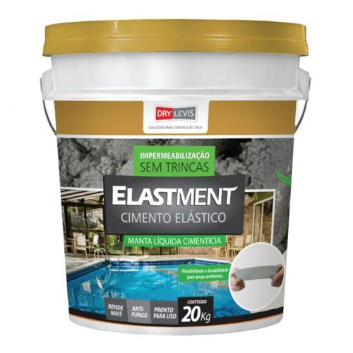 Manta Líquida Acrílica Cimentícia Elastment Cinza 20Kg Drylevis