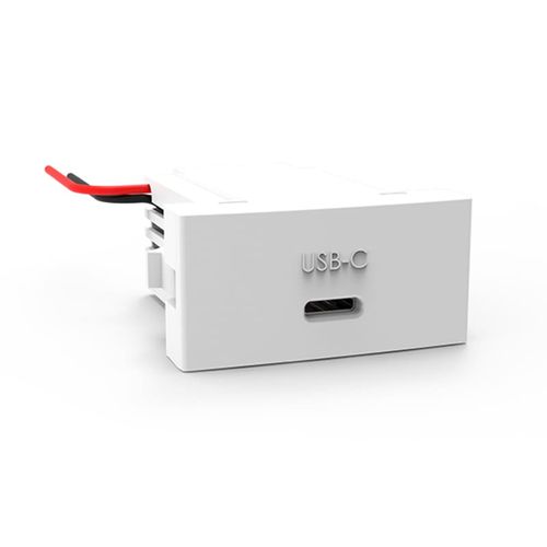 Módulo Carregador USB Tipo-C 25W Bivolt Branco Módulopro