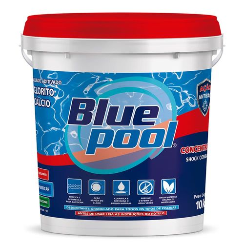 Cloro Granulado Estabilizado Balde 10kg Hipo Cálcio Shock Bluepool