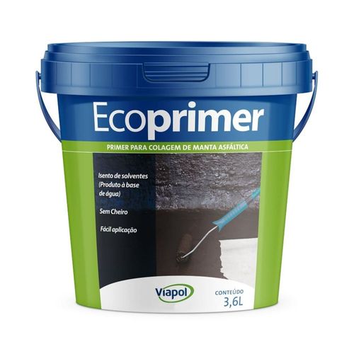 Primer Asfáltico para Mantas Base Água Ecoprimer 3,6L Viapol