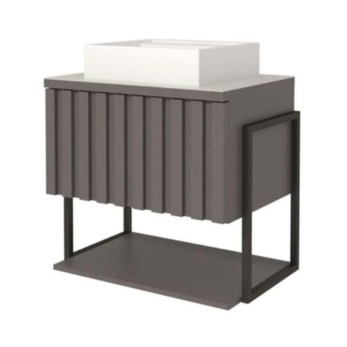 Gabinete para Banheiro Frise Metalon Titanium 85cm