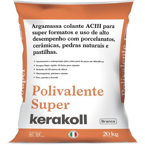 Argamassa Interna/Externa ACIII Polivalente Super Branco 20kg Kerakoll