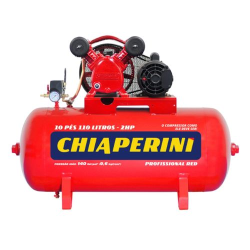 Compressor de Ar 110L 10pés 140LBS 2HP Red (110/220V) Mono Chiaperini