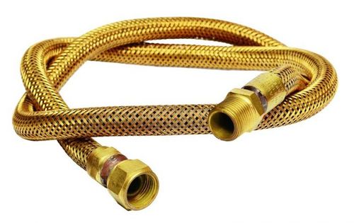 Engate Flexível Metálico para Gás Macho Fêmea 3m 1/2" Haenke