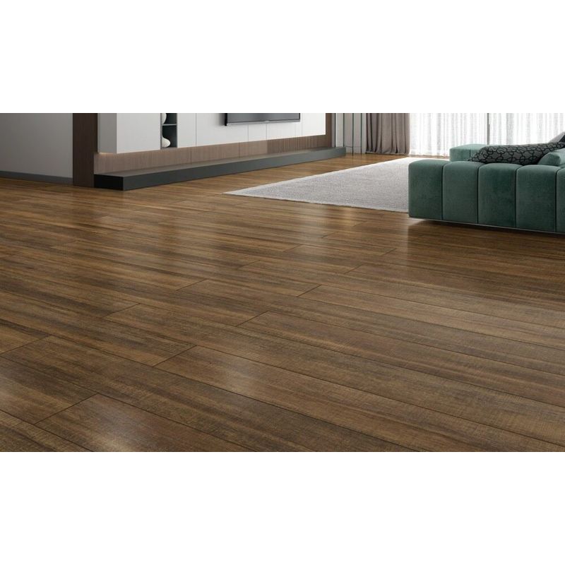 Piso Pantanal Retificado Acetinado Marrom 18x114cm 2,13m2