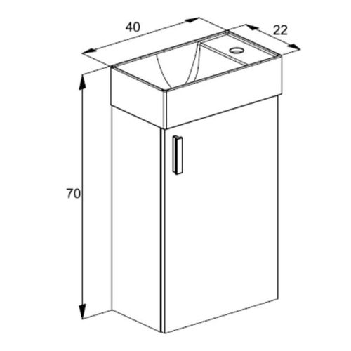 Gabinete para Banheiro Art 1 Porta Branco 40cm