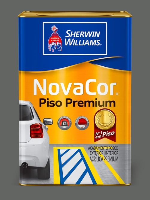 Tinta Premium Acrílica Fosco Novacor Piso Cinza Chumbo 18L