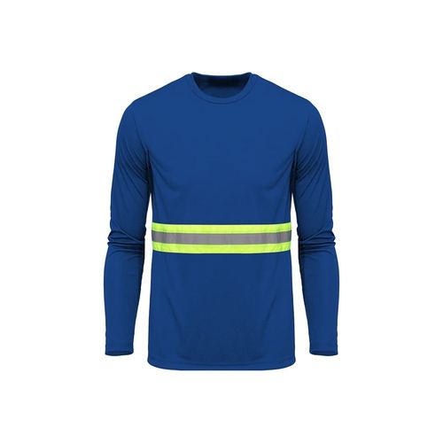 Camiseta Poliéster Azul Gola Careca Manga Curta Refletiva Tam G Amalfi