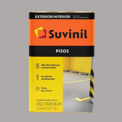 Tinta Premium Acrílica Fosco Piso Cinza 18L Suvinil