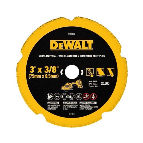 Disco de Corte Multimaterial 3"x3/8" (76x9,5mm) DW8530 Dewalt