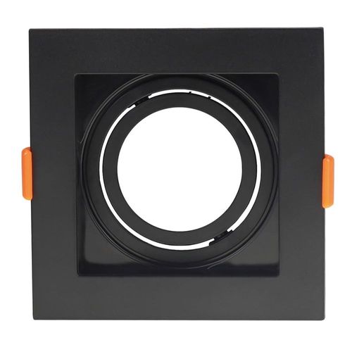 Spot de Embutir Orbital Quadrado Preto para 1 Lâmpada MR16 GU10