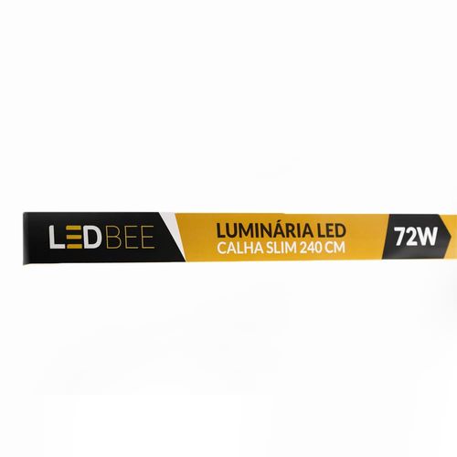 Luminária de LED Calha Slim Sobrepor 72W 2,32m 5040 Lúmens Luz Branca