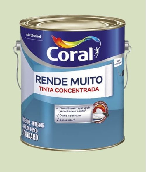 Tinta Standard Acrílica Fosco Rende Muito Capim Limão 3,2L Coral